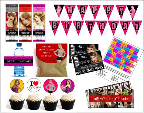 taylor swift birthday party favors|taylor swift party decorations printable.